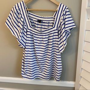 J.Crew Open Shoulder Nautical Crop Top Size XL